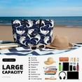 thumbnail image 5 of Wukai Angry Shark Print Zipper Bag,large Beach Tote Bag,Waterproof Sandproof Bag,Grocery and Picnic Tote Travel Bag, 5 of 5