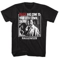 thumbnail image 1 of Halloween Scary Horror Slasher Movie Film Death Come To Town Adult T-Shirt Tee, 1 of 1