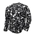 thumbnail image 6 of LNZGNM T-shirts for Men Long Sleeve Crew Neck Camo Comfortable Soft with Easy Care Tee Vacation Leisure Everyday,Black(L), 6 of 8