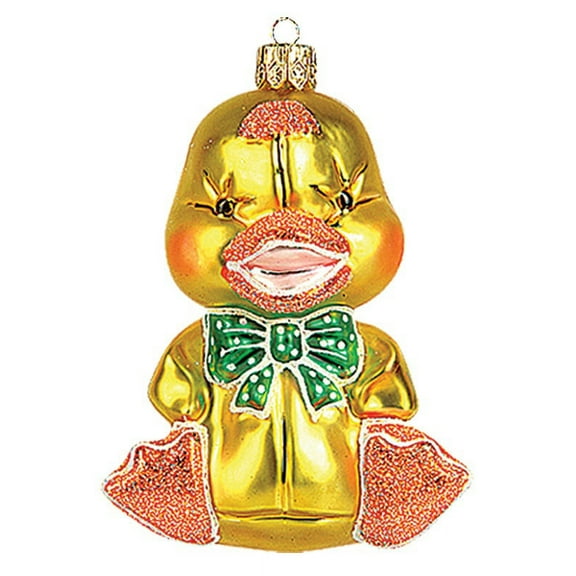 Stuffed Ducky Toy Polish Blown Glass Christmas Ornament  Tree Decoration