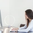 thumbnail image 6 of Brightech Circle LED Nightstand Lamp with USB Port – Compact Bed Stand Lamp for Bedroom, Living Room - Modern Asian Table & Desk Lamp on Side & End Tables - Titanium Sliver, 6 of 9