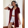 thumbnail image 4 of Ekouaer Women Zipper Robes Short Sleeves Housecoat Lightweight Bathrobes Zip Up Robe Casual Nightgown with Pockets, 4 of 6