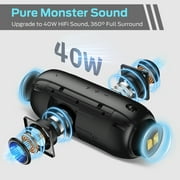 Monster Bluetooth Speaker, Portable Bluetooth Speaker, 40W True Wireless Speaker,360° Stereo Sound Effect,IPX7 Waterproof Speaker, Outdoor Speaker