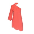 thumbnail image 5 of Vestido HUOGUO con hombros descubiertos y cordones, sexy, irregular, color liso, 5 of 5