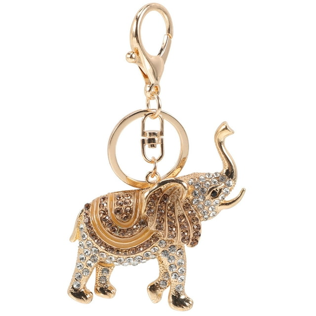 EeaseMX Llavero de elefante con cristales brillantes y orejas grandes.