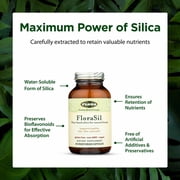 Flora FloraSil - Silica Supplement with Horsetail Extract for Healthy Hair, Skin, and Nails* - Supports Collagen Formation, 90 Veg Capsules