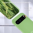 thumbnail image 4 of KOMI for Google Pixel 9/9 Pro Case, Silicone Phone Case with 1 Screen Protector, Soft Anti-Scratch Microfiber Lining, Full Body Shockproof Slim Cover Support Wireless Charging, Mint Green, 4 of 5