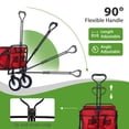 thumbnail image 2 of CL.HPAHKL Collapsible Wagon, Heavy Duty Utility Foldable Wagons Carts with Wheels, Folding Beach Wagon Grocery Wagon for Camping Garden Shopping Sports Outdoor Use, Red, 2 of 7