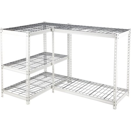 W x 24 D x 72 H Adjustable Height 5-Shelf Steel Shelving Unit Utility Organizer Rack for Home, Office, and Warehouse, White