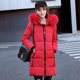 thumbnail image 1 of Chaqueta de algodón para mujer, talla mediana a larga, chaqueta de algodón para mujer de talla grande con cuello de piel grande y chaqueta de abrigo de algodón grueso, 1 of 6