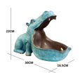 thumbnail image 4 of Estatuilla de Resina Wdftyju hipopótamo azul claro soporte arte, 4 of 6