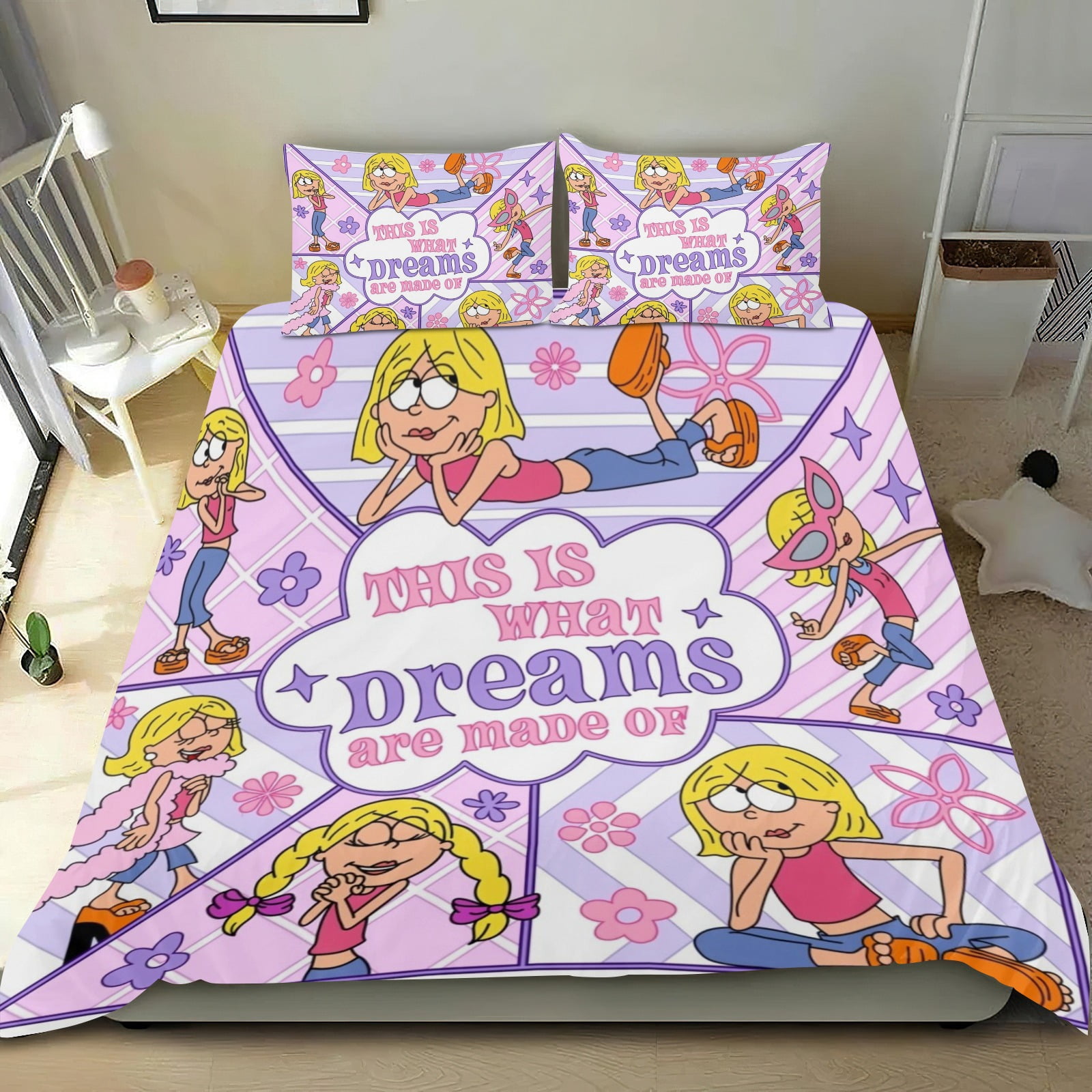 Sunny Bunnies Themed Bed Sheet Set Three Piece Set 53x79 Inches