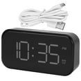 thumbnail image 3 of USB LED Digital Touch Alarm Clock 12/24H Portable Bedside Clock for Home Bedroom TravelWhite, 3 of 8