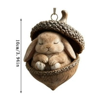 Beautynvta Forest Animal Acorn Ornaments, 3.94'' Sleeping Forest Animal in Acorn Ornaments for Christmas Tree, Personalized Acrylic Hanging Ornament, Gifts for Animals Lovers