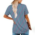 thumbnail image 4 of LADIGASU Women's Printed Fake Two Piece Short Sleeve Round-Neck Blouses Top, 4 of 7