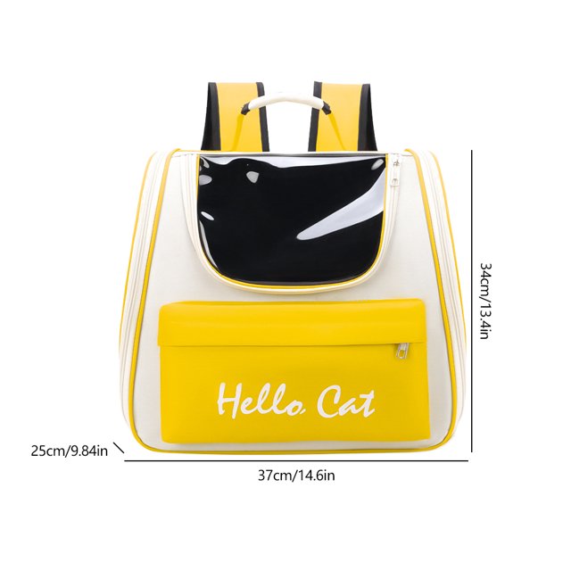 Mochila para gatos, mochila portátil para gatos, cápsula espacial para perros pequeños (amarillo) Hugtrwg Libre de BPA