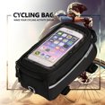 thumbnail image 2 of Bolsa para teléfono de bicicleta con marco frontal y cierre de velcro para ciclismo, almacenamiento seguro en su bicicleta, color negro, 2 of 8