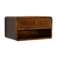 thumbnail image 3 of Lesuto Chestnut Curve Floating nightstand - Minimalist Style, Wood, 1 Drawers, 3 of 11