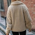 thumbnail image 6 of WREESH Womens Winter Coats Fuzzy Fleece Jacket Solid Color Lapel Button Jacket Loose Furry Thicken Warm Coats Coffee, 6 of 6