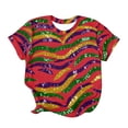 thumbnail image 4 of Graphic Tees for Women Carnival Graphic Short Sleeve Tee Crewneck Top Summer Wardrobe Shirt for Women, 4 of 4