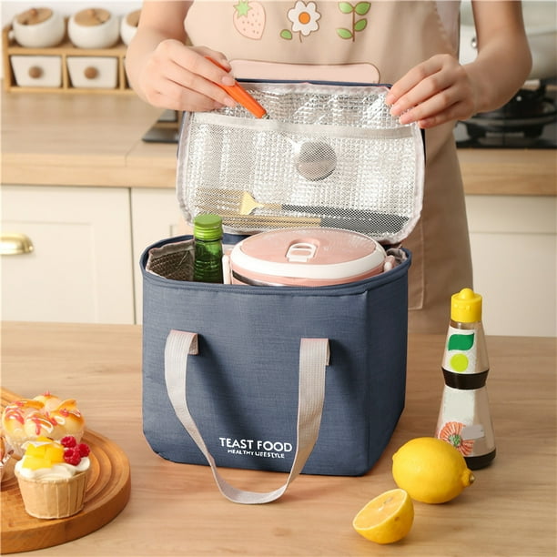 Bolsa térmica bento, bolsa térmica para almuerzo, bolsa de picnic portátil,  aislamiento de doble pared, diseño a prueba de fugas, para uso en la