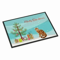 Carolines Treasures CK4747MAT 18 x 27 in. Bengal Cat Merry Christmas Indoor or Outdoor Mat