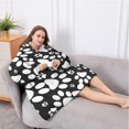thumbnail image 5 of Oversized Wearable Blanket Hoodie,Black Paw Sherpa Blanket Hoodie with Super Pockets,Super Warm Fuzzy Pullover for Women & Men, 5 of 6