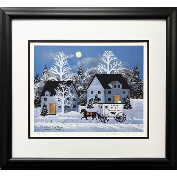 Jane Wooster Scott "While the World Sleeps" CUSTOM FRAMED Litho Hand Signed Generic