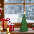 thumbnail image 1 of Fan Shaped Christmas Tree LED Flameless Candle Festive Ribbed Design Holiday Decor LED Candle Light For Mantel Table & Home Christmas Ornaments, 1 of 6