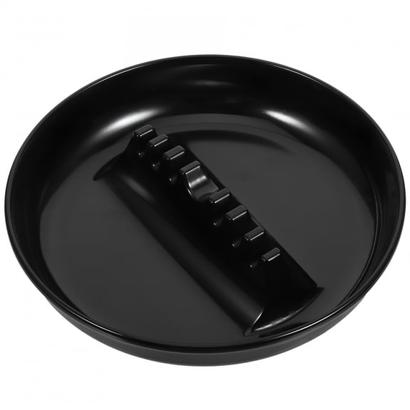 ACDANC Black Plastic Ashtray for Home Use Indoor Outdoor Sturdy Design Unique Cigarette Slot 4.75 Inches