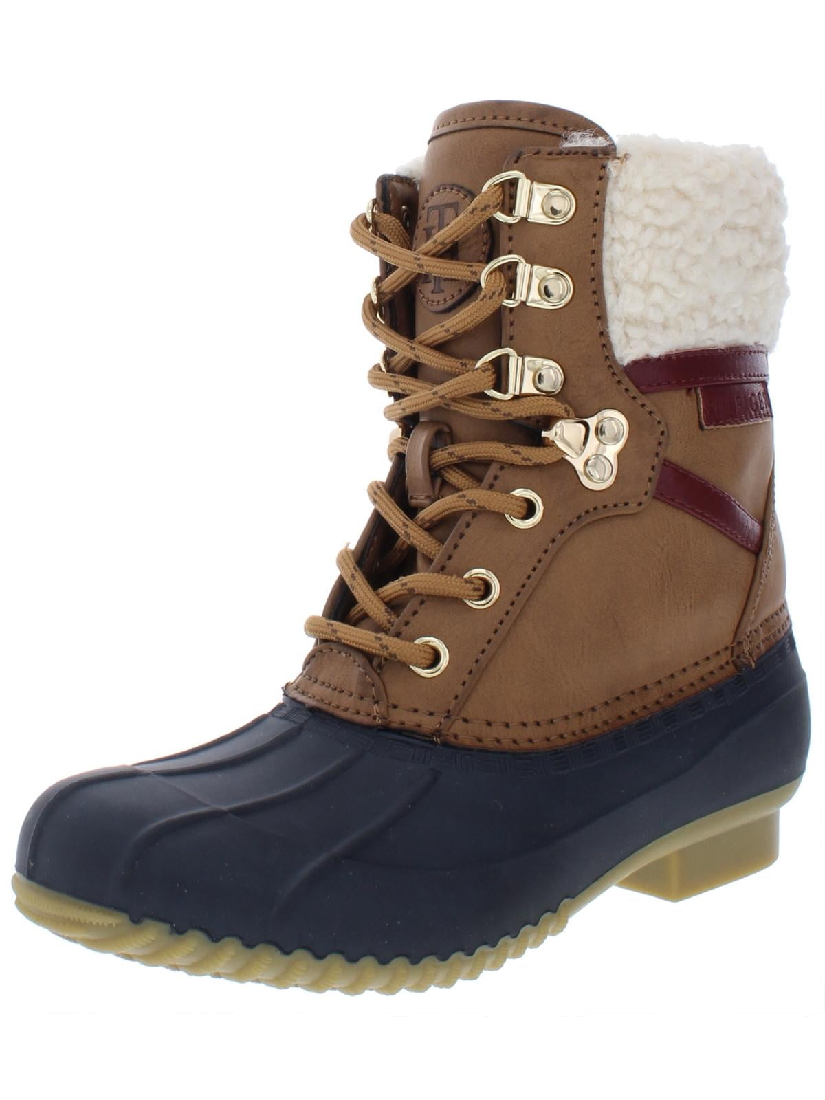 marts humor tørst Tommy Hilfiger Womens Rian Faux Leather Ankle Rain Boots - Walmart.com