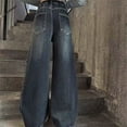 thumbnail image 5 of BOOMNY Girls Baggy Jeans Wide Leg Jeans for Girl Trendy Embroidery Y2K Elastic Waist Denim Pants With Pocket, 5 of 7
