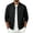 Black, variant on Men's Lightweight Snap Button Baseball Jackets with Side Pockets Stand Collar Long Sleeve Linen Casual Outerwear