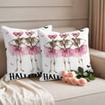 thumbnail image 2 of Halloween Outdoor Waterproof Pillow Covers, Pink Ballet Skull Bat Decorative Square Throw Pillowcase Sofa Cushion Sham for Patio/Couch/Chair, 26"x26" 2 Pack, 2 of 8