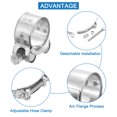 thumbnail image 3 of Uxcell T-Bolt Hose Clamp 4Pack 29-31mm 201 Stainless Steel Intake Intercooler Clamps, 3 of 4