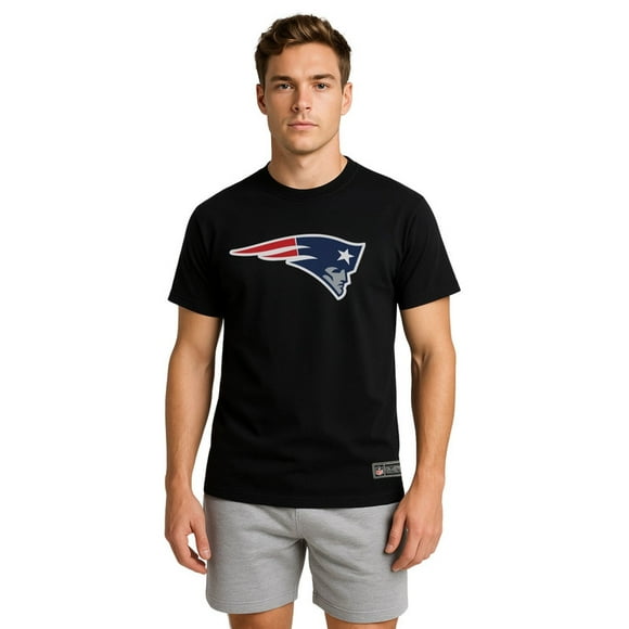 NFL Playera Aficionado Básica New England Patriots Negro para Hombre, Talla Chica