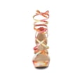 thumbnail image 6 of BLISSFUL STEP Women's Tie Dye High Heel Sandal Platform Block Heel Prom Sandals Orange 8.5, 6 of 8