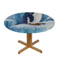 thumbnail image 3 of BCIIG Penguin Snow Ice Round Tablecloth 100% Polyester with Elastic Edge Ideal for Restaurants, Weddings, Parties - Stain-Resistant & Washable 31"-35, 3 of 8