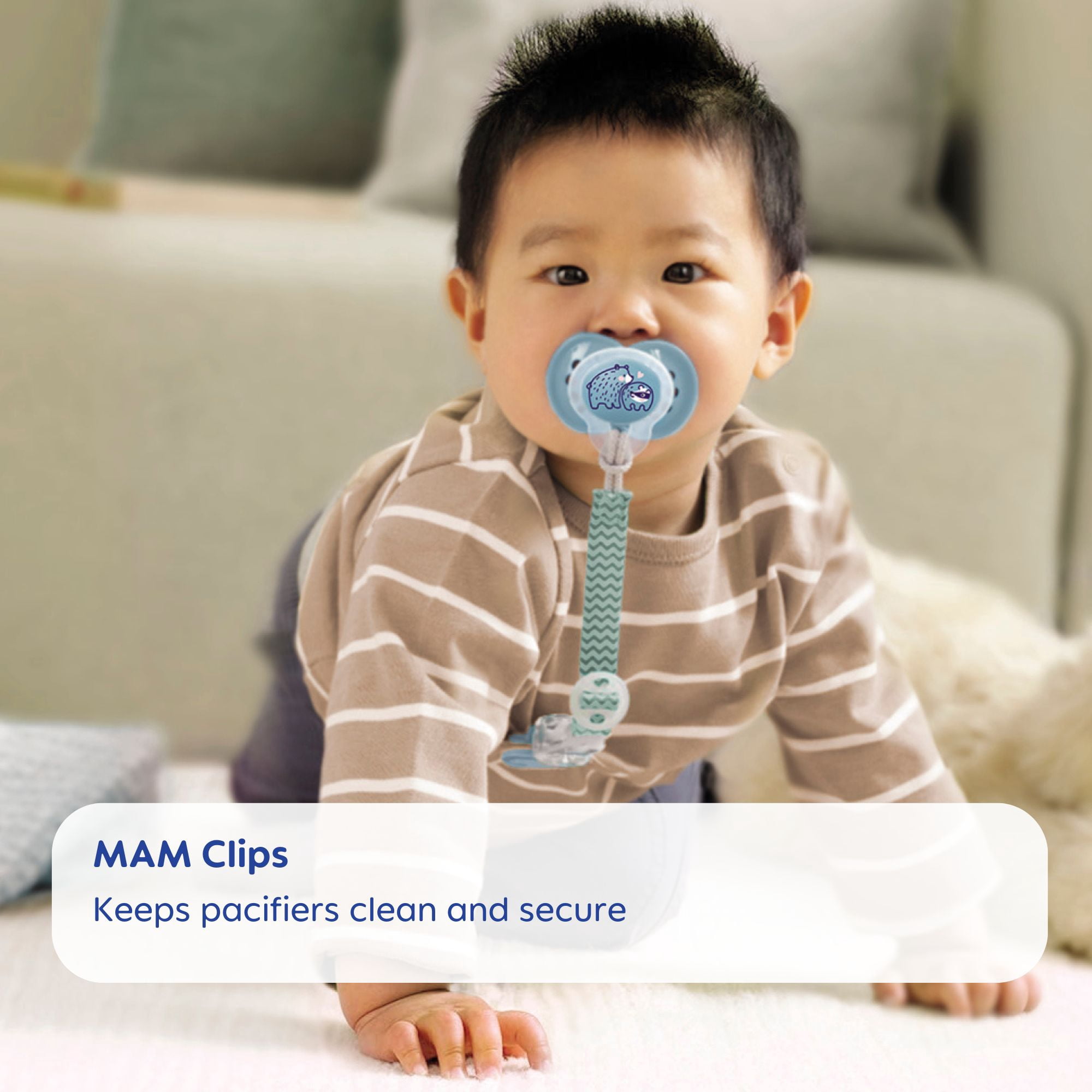 MAM Pacifier Clips, Baby Pacifier Clip, ?I Love Daddy? Design