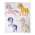 thumbnail image 1 of ASHLEIGH Throw Blanket Warm Cozy Print Flannel Pink Cute of Colorful Horse Unicorn Pony Fairy Comfortable Soft for Bed Sofa and Couch 50x60 Inches, 1 of 1