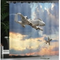 thumbnail image 4 of Ambesonne Airplane Shower Curtain, Aviataion Theme Design, 69"Wx70"L, Blue Grey, 4 of 5