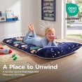 thumbnail image 4 of Joyfy Toddler Sleeping Bag for Kids 66" x 33" Glow in The Dark Kids Sleeping Bag with Pillow for Boys and Girls Ages 3+ Soft Flannel Toddler Nap Mat for Preschool Daycare Sleepover- Blue Space, 4 of 5