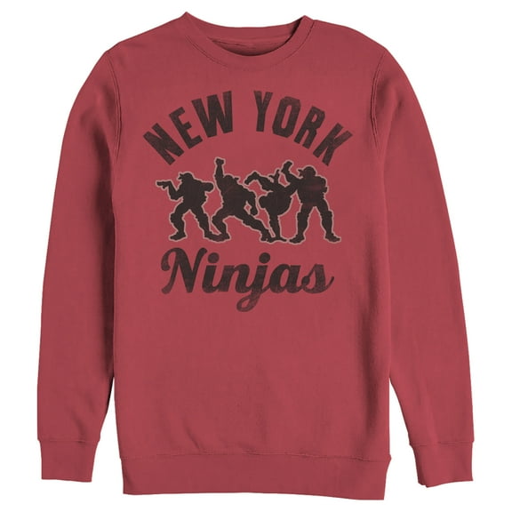 Men's Teenage Mutant Ninja Turtles Distressed New York Ninja Silhouettes Sweatshirt Red 2X Large