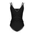 thumbnail image 4 of Efsteb Swimsuits for Women 2025 Two Piece Womens Tankini Swimsuits V Neck Push Up Swim Top Color Block High Waisted Bathing Suits Swim Bottom (Black,XL), 4 of 6