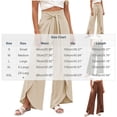 thumbnail image 3 of Women's Wide Leg Slit Pants High Waist Flowy Boho Palazzo Trousers with Pockets Brown-AA M(M), 3 of 7
