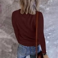 thumbnail image 5 of safuny Womens Tops Pullover Fashion V-Neck Plus Size Blouses Shirts for Girlfriend Wife Long Sleeve Solid Color T-Shirt Comfy Casual Dressy Loose Wine XXXXXL, 5 of 8