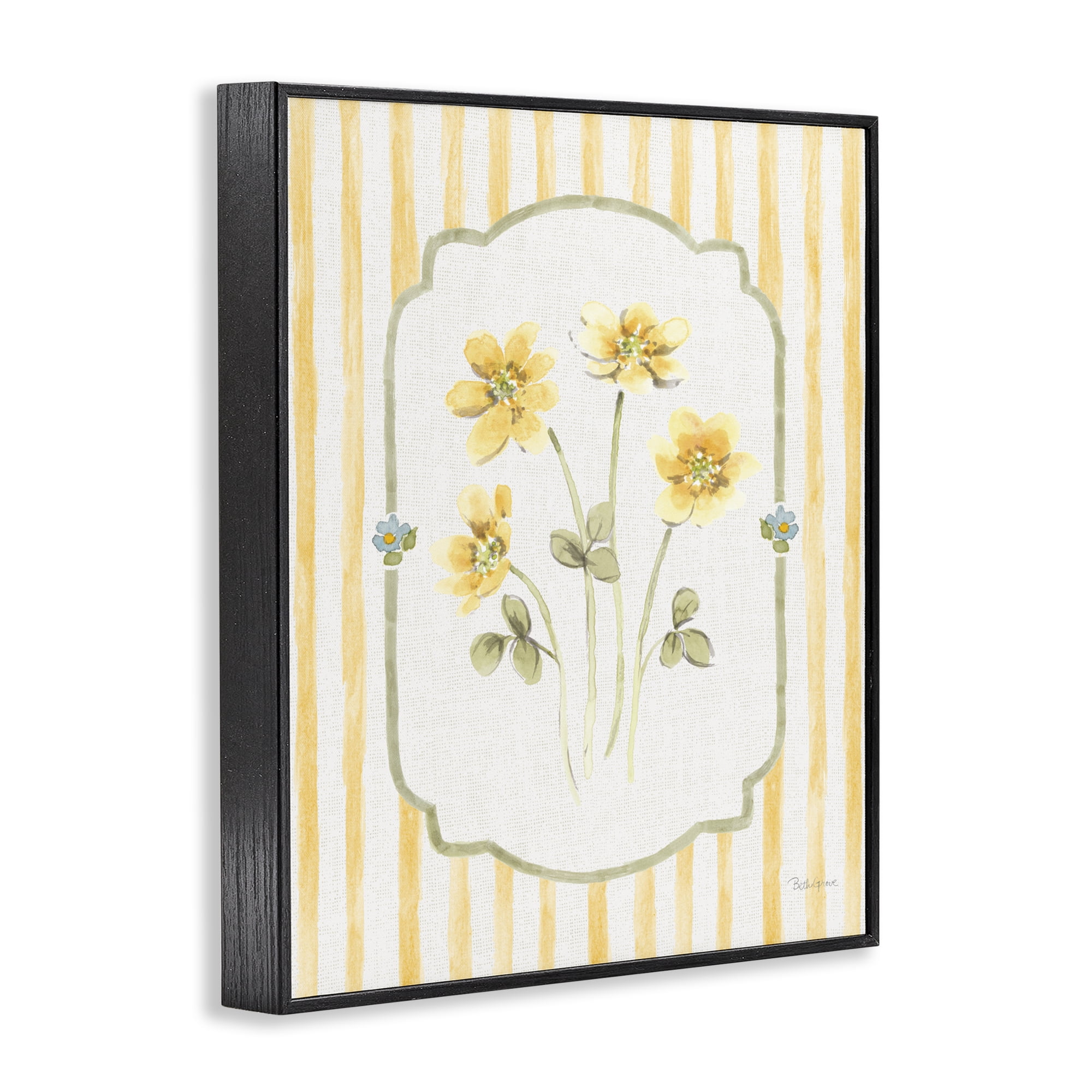 Stupell Industries Sweet Honey Flowers Black Framed Giclee Art, design by Beth Grove