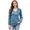 Blue Floral, variant on Women Casual Dressy Tops V Neck Long Sleeve Blouse Loose Fit Trendy Tunic Clothes, S