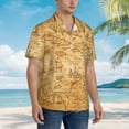 thumbnail image 5 of Daiia Old Vintage Map Of Sea Hawaiian Shirt for Men Gentle Cotton Regular Short Sleeve Casual-XX-Large, 5 of 9