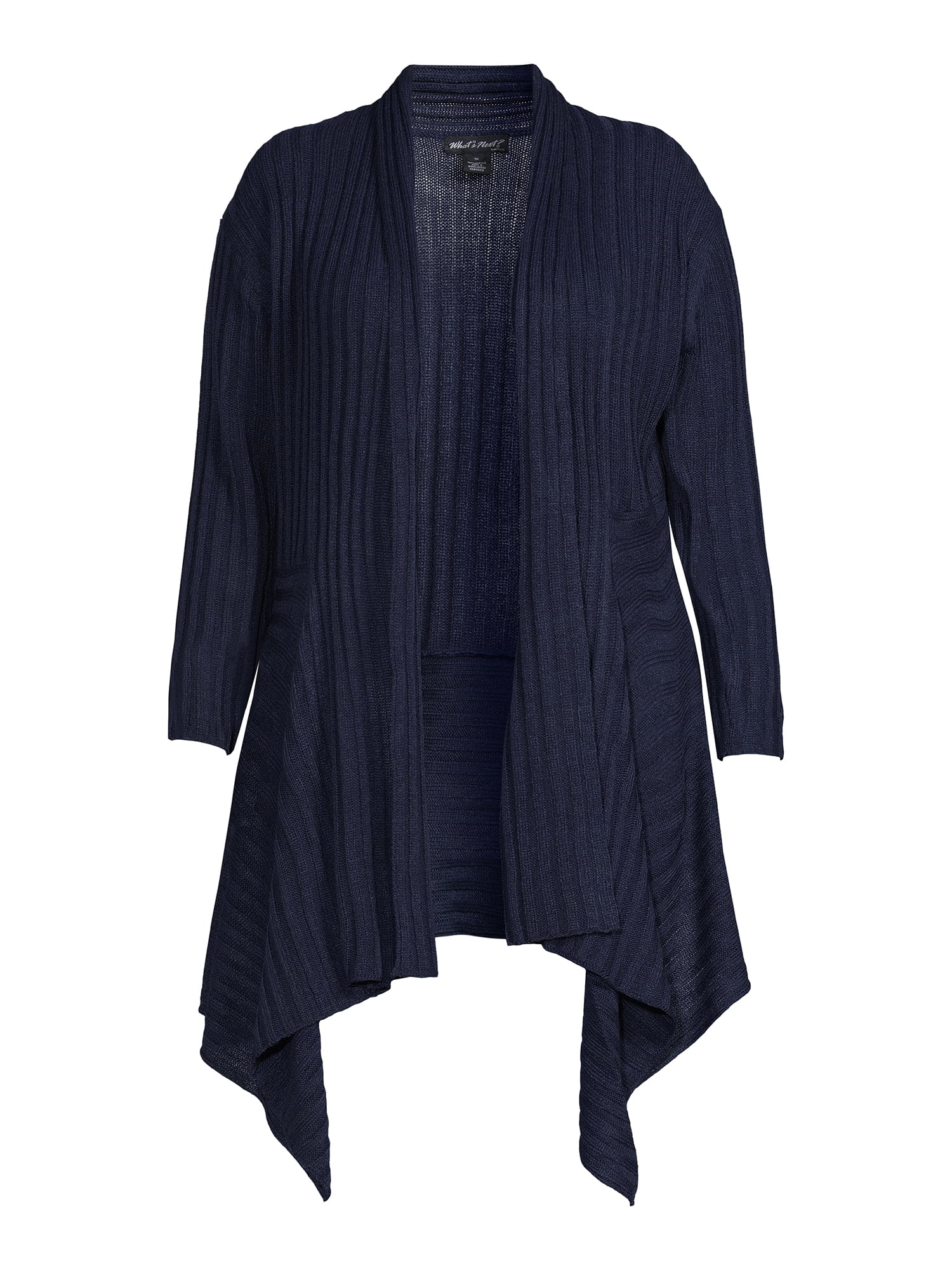 What's Next Women's and Women's Plus Striped Flyaway Cardigan Sweater, Midweight, Sizes XS-4X